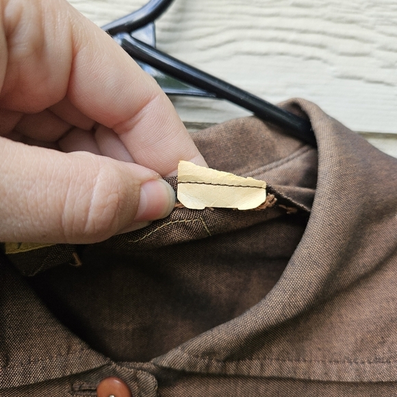 vtg Gay Gibson brown short sleeve day dress 1950s SEE MEASUREMENTS small flaws - Picture 5 of 8